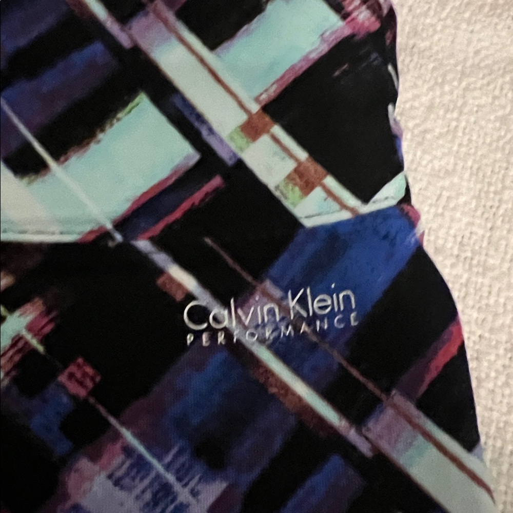 Calvin Klein Performance Women’s Blue Electric Cropped Athletic Leggings Sz XL - Picture 3 of 9